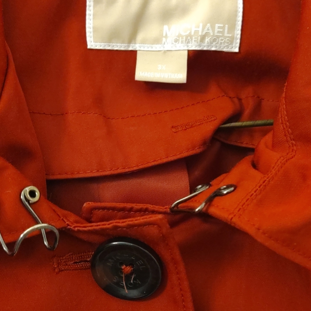 Michael Kors Red Trench Coat - Picture 2 of 8
